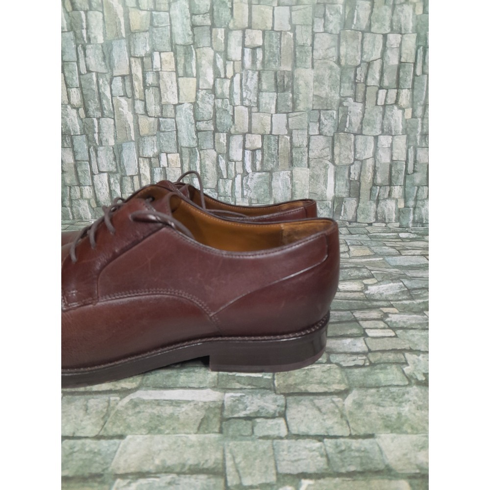 JOHNSTON MURPHY EDGERTON PLAIN TOE MENsz  10 M MAHOGANY LEATHER Oxford Derby - Picture 10 of 12